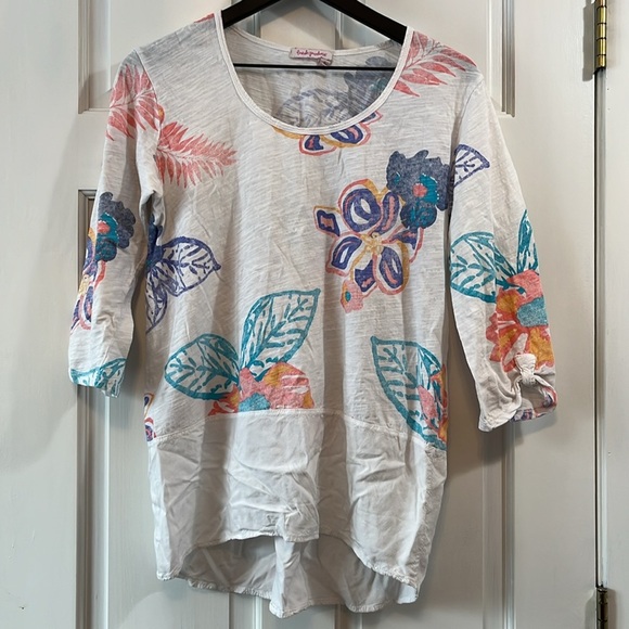 Fresh Produce Quarter Sleeve Pastel Floral Layered Top - Size Small - Picture 1 of 8